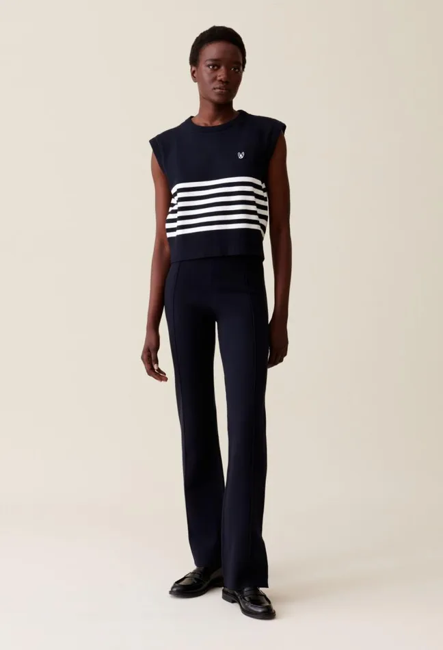 Claudie Pierlot Navy Blue Knitted Trousers Clothes Jeans And Trousers