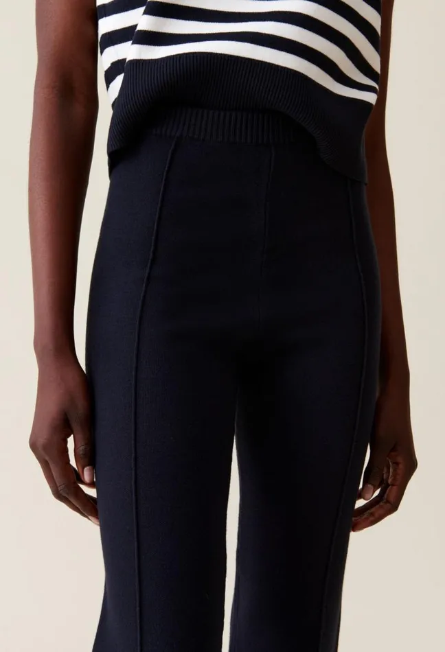 Claudie Pierlot Navy Blue Knitted Trousers Clothes Jeans And Trousers