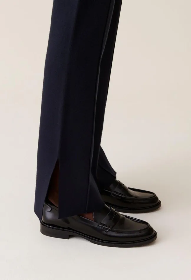 Claudie Pierlot Navy Blue Knitted Trousers Clothes Jeans And Trousers