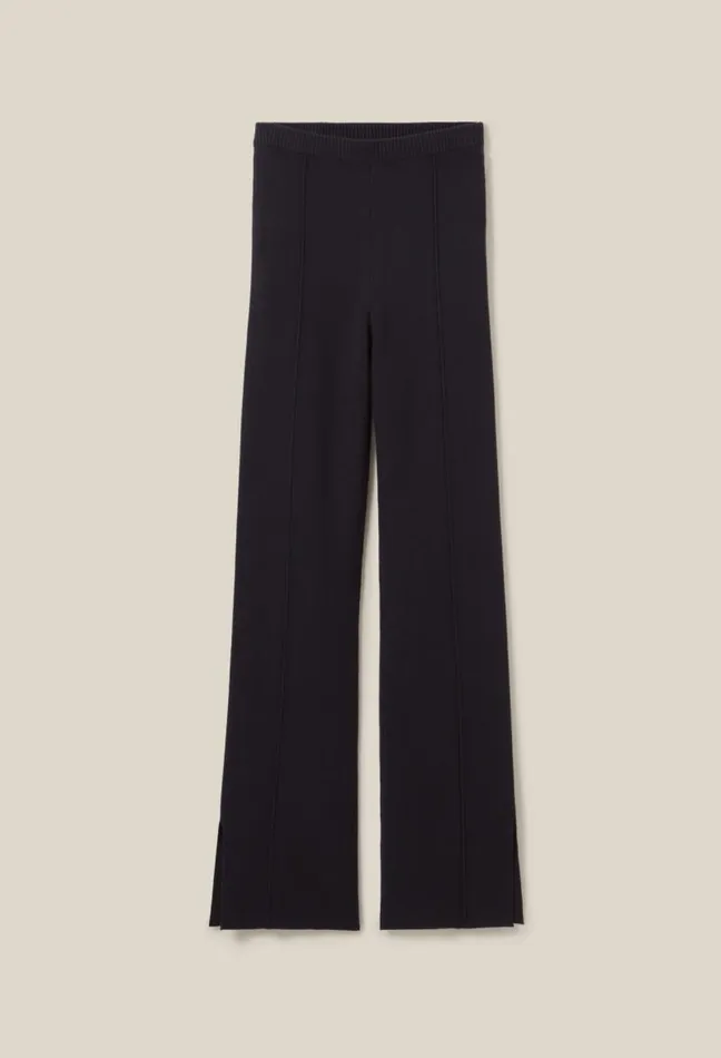 Claudie Pierlot Navy Blue Knitted Trousers Clothes Jeans And Trousers