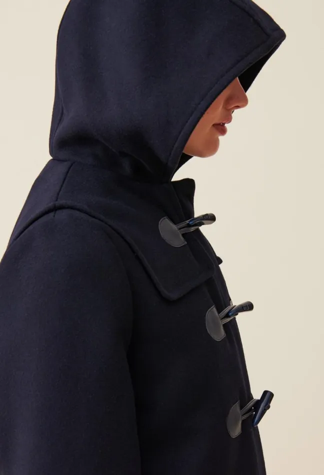 Claudie Pierlot Navy Hooded Short Coat Clothes Coats