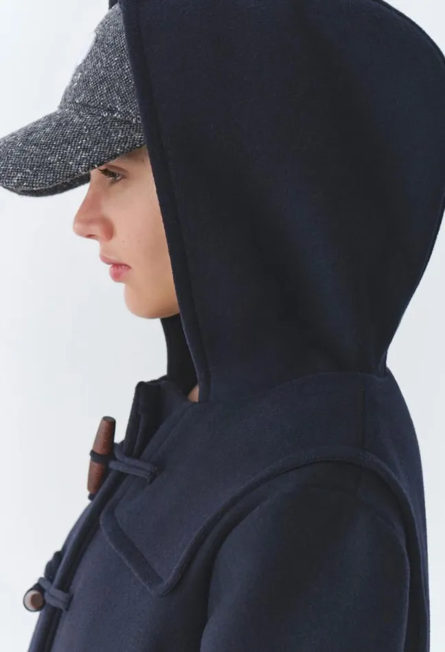 Claudie Pierlot Navy Hooded Short Coat Clothes Coats