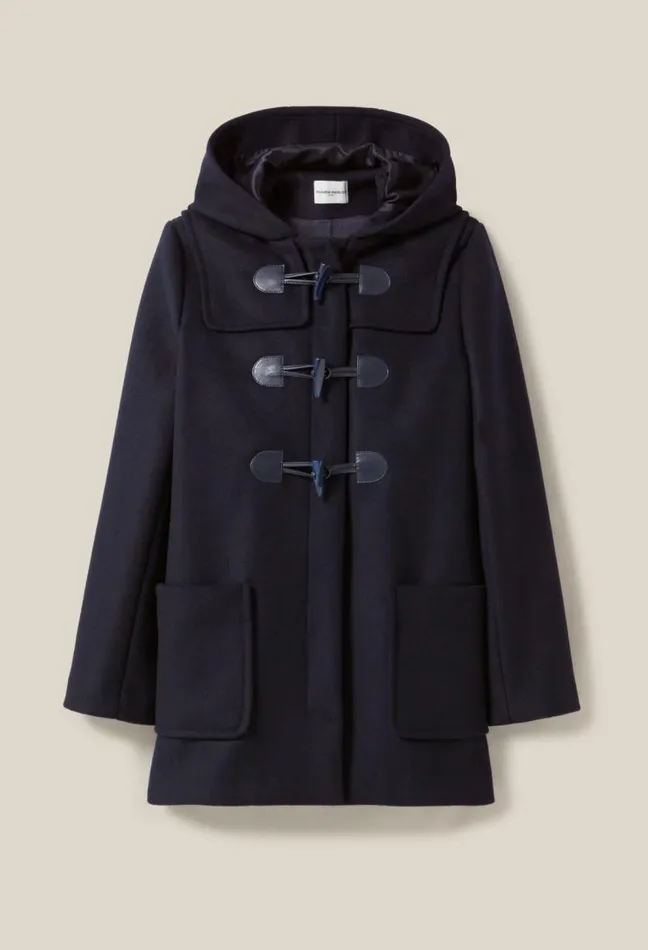 Claudie Pierlot Navy Hooded Short Coat Clothes Coats