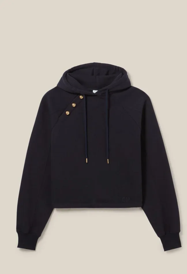 Claudie Pierlot Navy Hooded Sweatshirt Clothes Sweatshirts