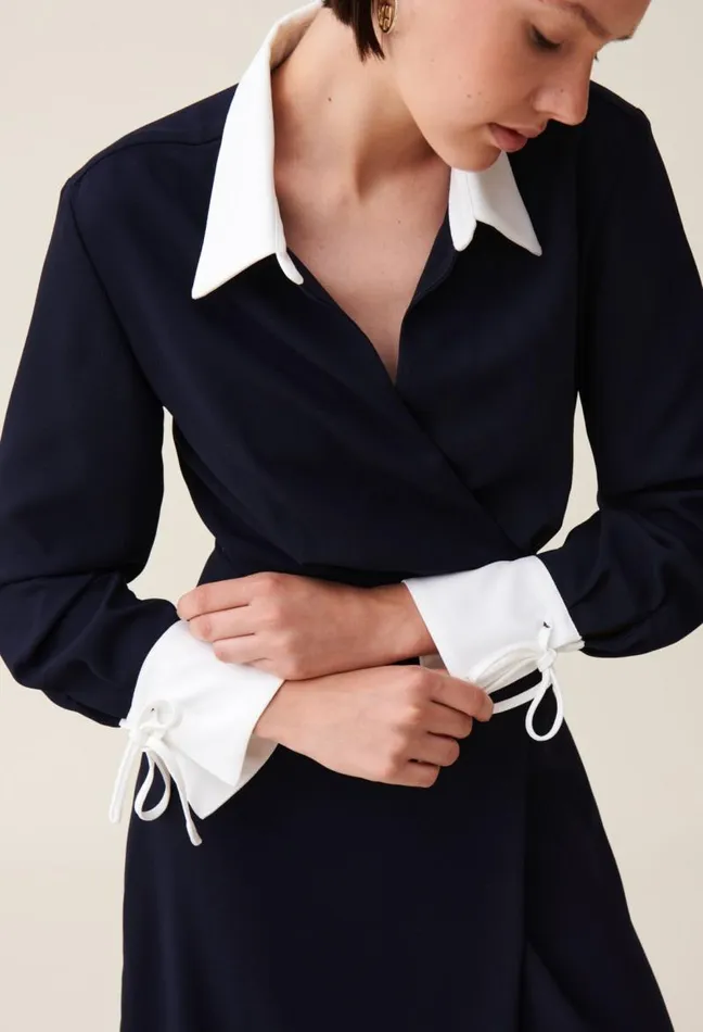 Claudie Pierlot Navy Wrap Fluid Maxi Dress Clothes Dresses