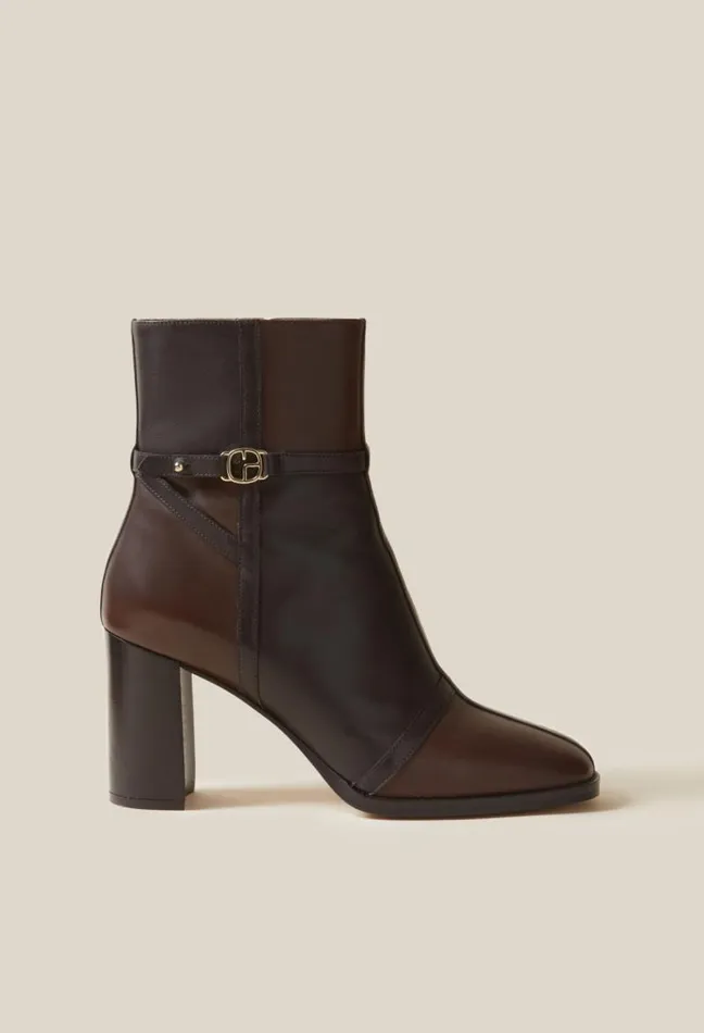Claudie Pierlot Patchwork Patent Leather Boots Shoes Ankle Boots