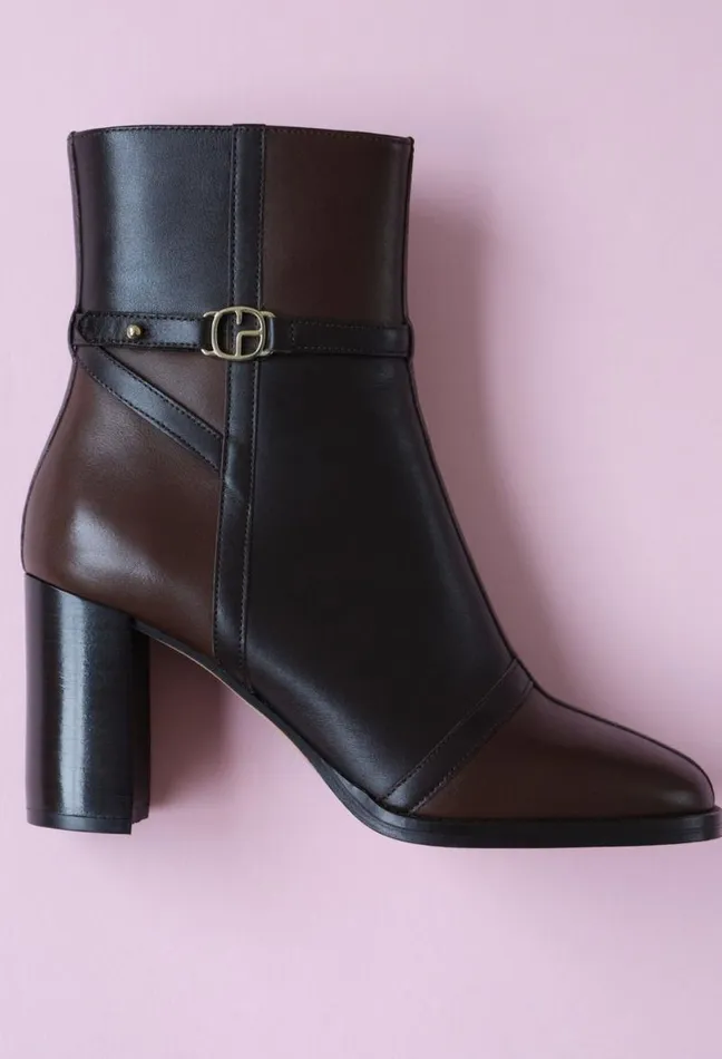 Claudie Pierlot Patchwork Patent Leather Boots Shoes Ankle Boots