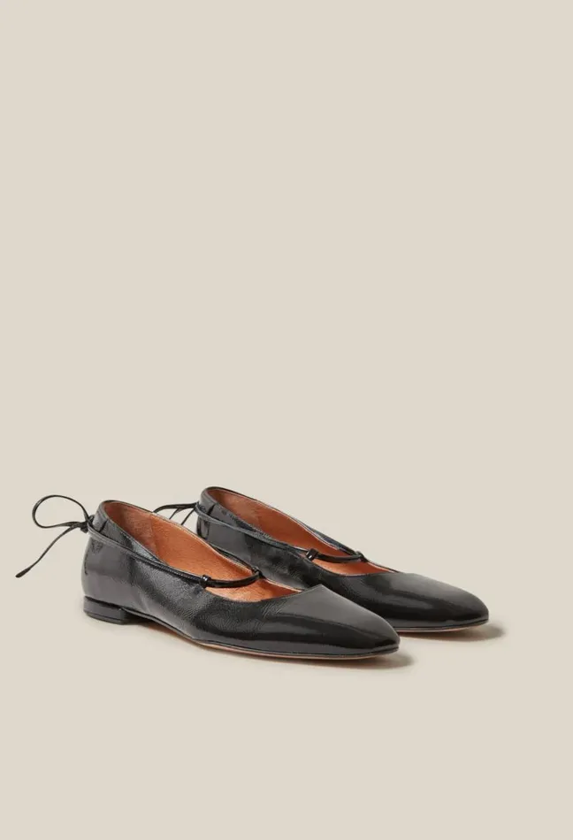 Claudie Pierlot Patent Leather Ballet Pumps Shoes Ballerinas