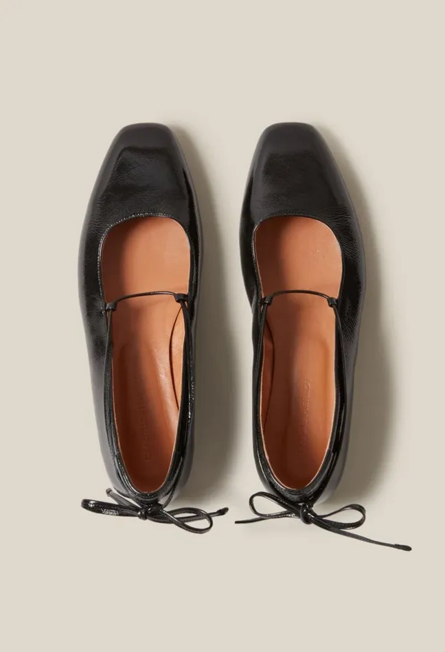 Claudie Pierlot Patent Leather Ballet Pumps Shoes Ballerinas