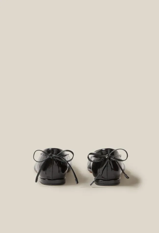 Claudie Pierlot Patent Leather Ballet Pumps Shoes Ballerinas