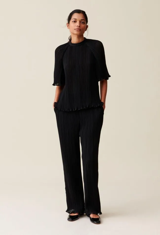 Claudie Pierlot Pleated Flowy Ruffle Trousers Clothes Jeans And Trousers