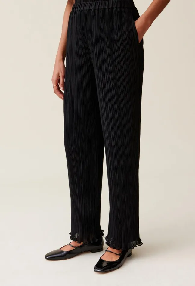 Claudie Pierlot Pleated Flowy Ruffle Trousers Clothes Jeans And Trousers