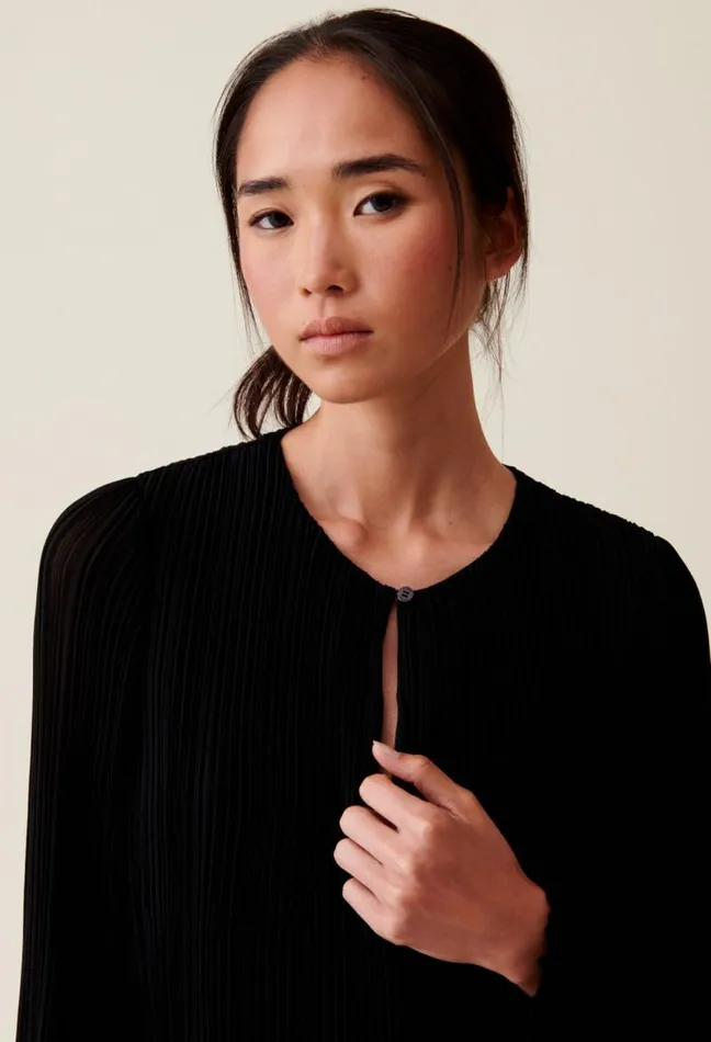 Claudie Pierlot Pleated Short Dress Long Sleeves Clothes Dresses