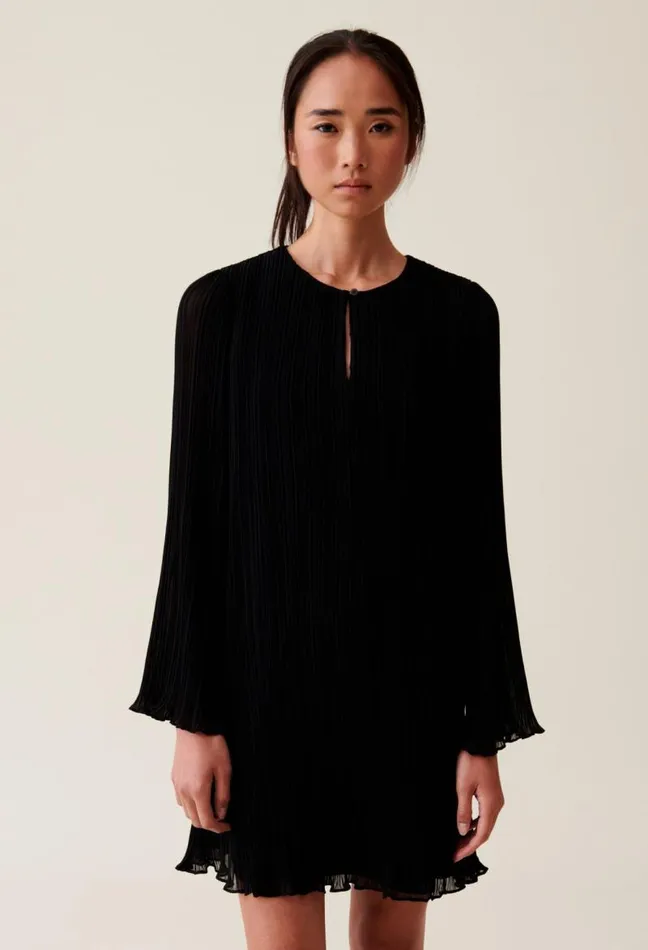 Claudie Pierlot Pleated Short Dress Long Sleeves Clothes Dresses