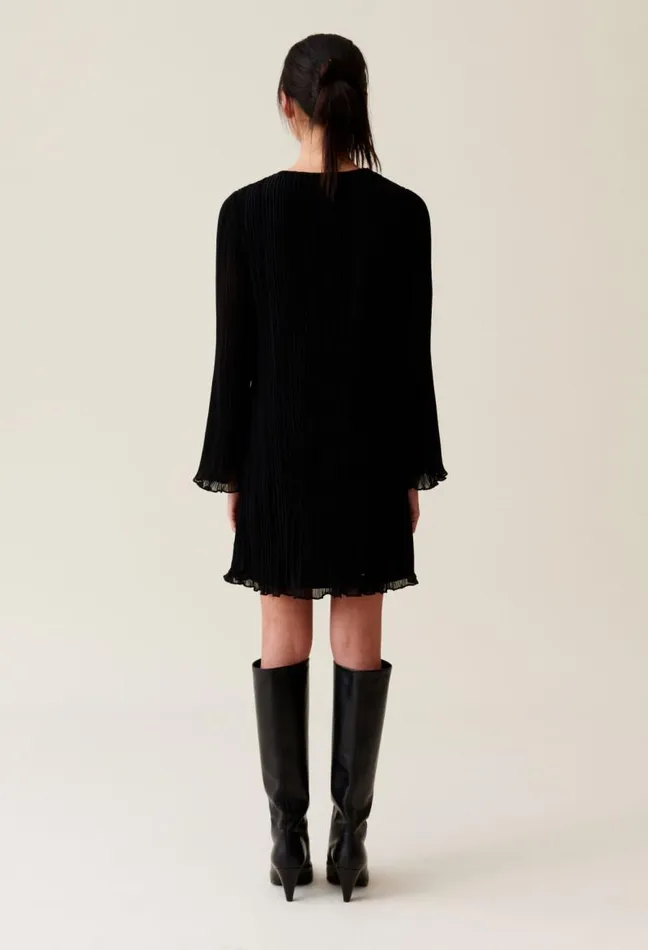 Claudie Pierlot Pleated Short Dress Long Sleeves Clothes Dresses