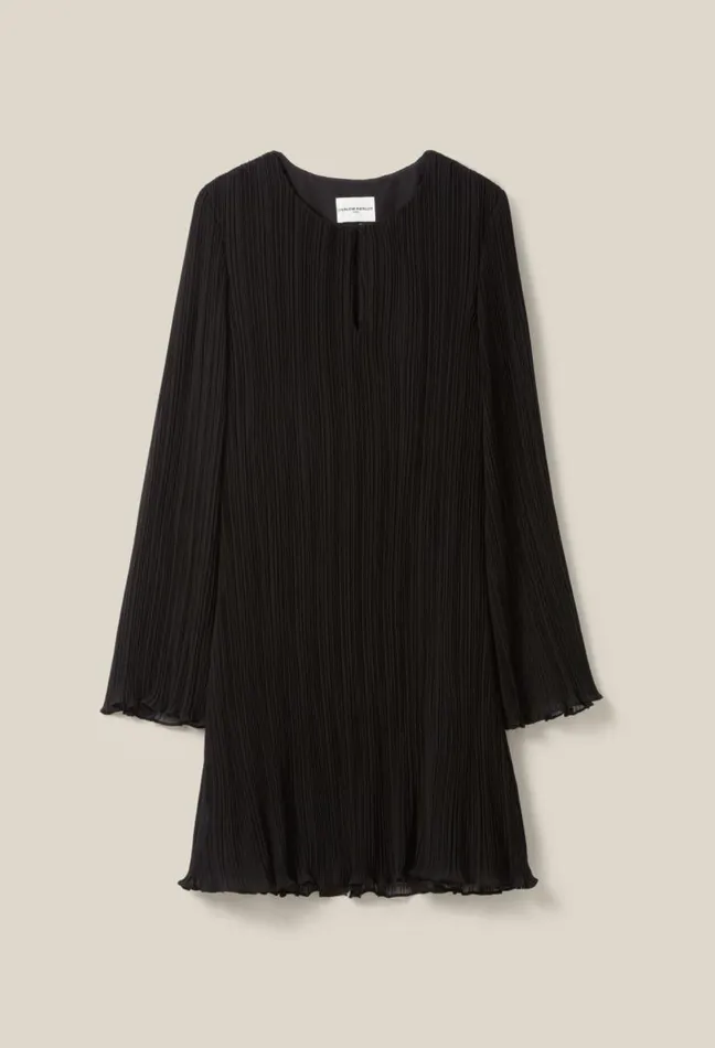 Claudie Pierlot Pleated Short Dress Long Sleeves Clothes Dresses