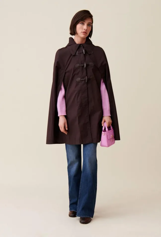 Claudie Pierlot Plum Cape With Removable Hood Clothes Coats