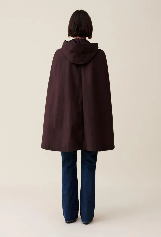 Claudie Pierlot Plum Cape With Removable Hood Clothes Coats