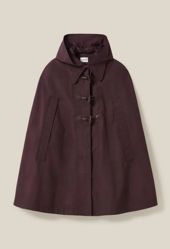 Claudie Pierlot Plum Cape With Removable Hood Clothes Coats