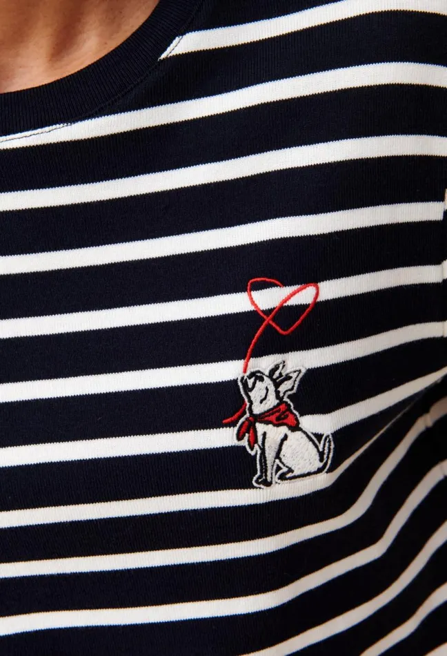 Claudie Pierlot Sailor Tshirt Jean Toto Embroidery Clothes Tshirts