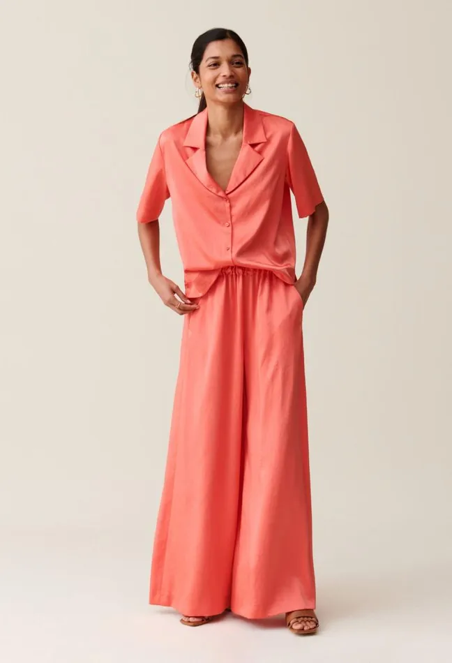 Claudie Pierlot Satin Mandarin Trousers Clothes Jeans And Trousers