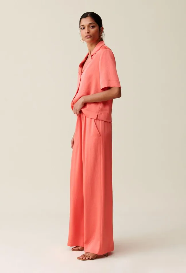 Claudie Pierlot Satin Mandarin Trousers Clothes Jeans And Trousers