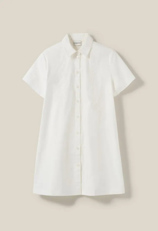 Claudie Pierlot Short Embroidered White Shirt Dress Clothes Dresses