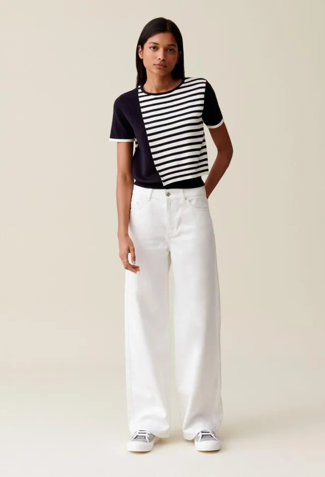 Claudie Pierlot Short Striped Jumper Clothes Knitwear And Cardigans