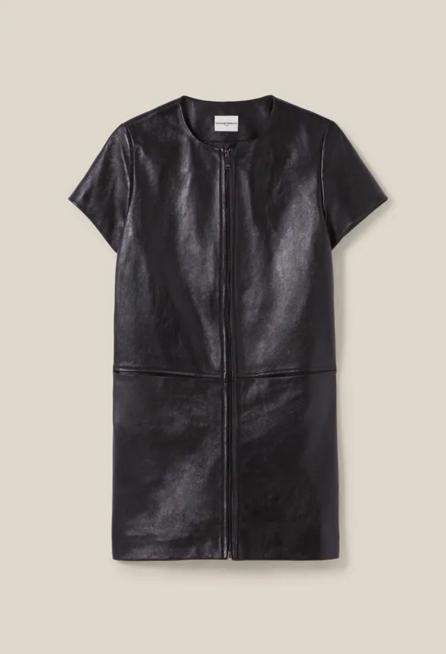 Claudie Pierlot Short Zipped Leather Dress Clothes Dresses