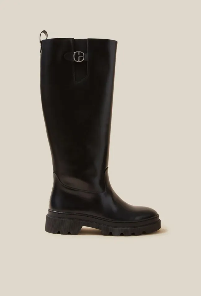 Claudie Pierlot Smooth Leather High Boots Shoes Ankle Boots