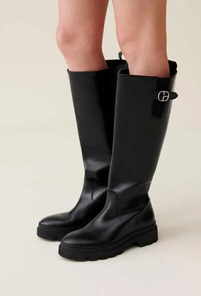 Claudie Pierlot Smooth Leather High Boots Shoes Ankle Boots