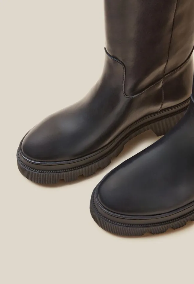 Claudie Pierlot Smooth Leather High Boots Shoes Ankle Boots