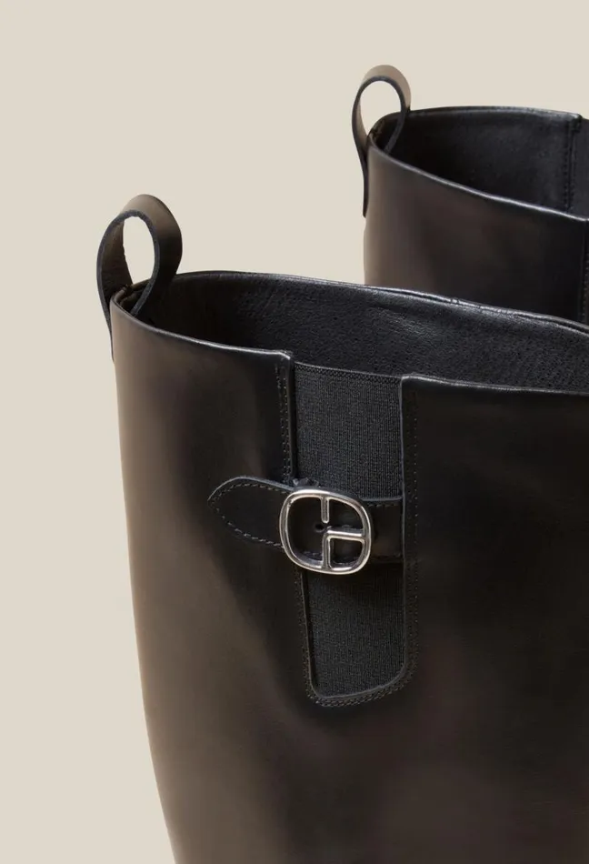 Claudie Pierlot Smooth Leather High Boots Shoes Ankle Boots