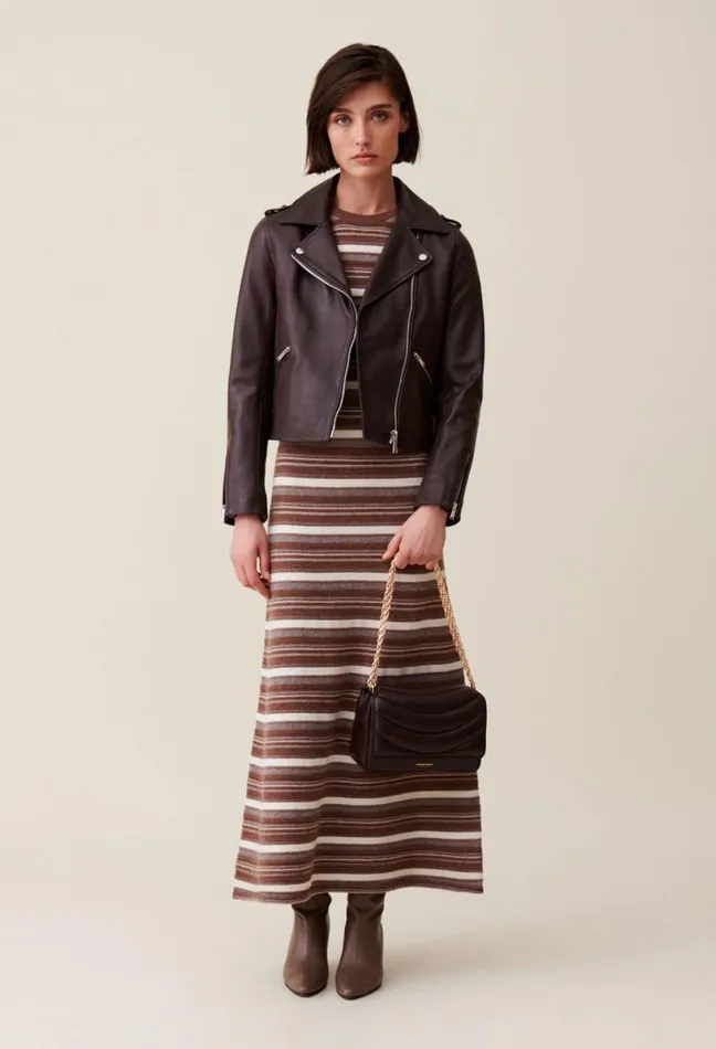Claudie Pierlot Smooth Leather Jacket Clothes Jackets