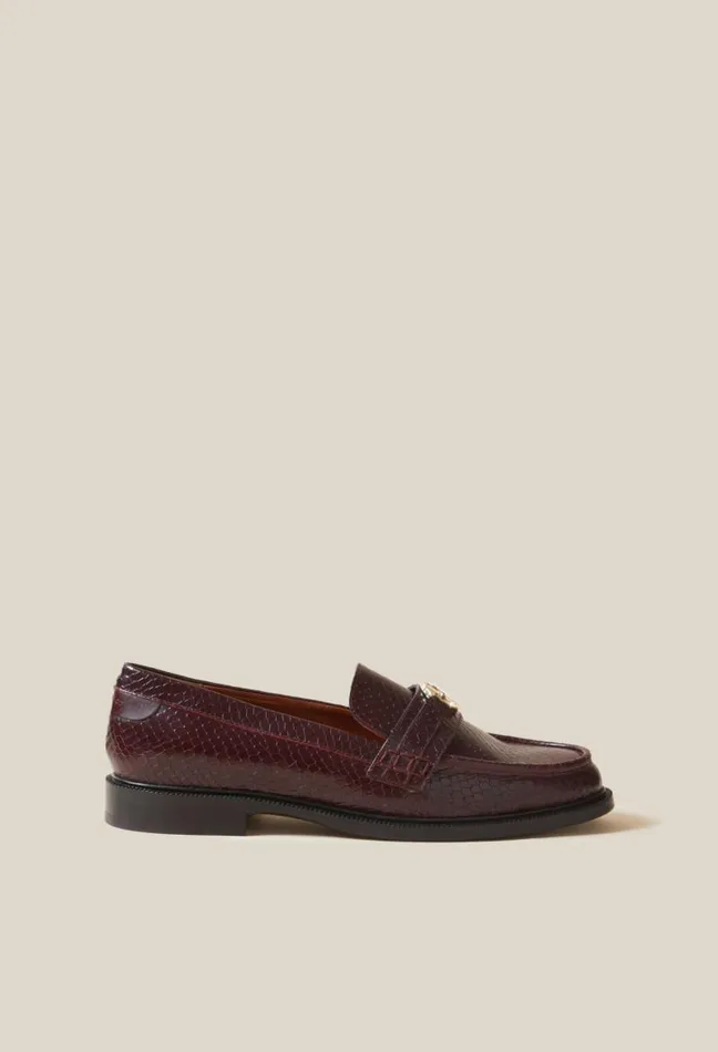 Claudie Pierlot Snake Effect CP Buckle Loafers Shoes Loafers