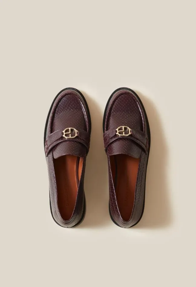 Claudie Pierlot Snake Effect CP Buckle Loafers Shoes Loafers