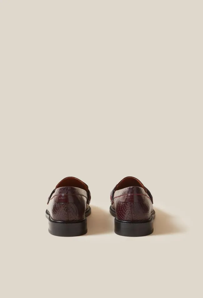 Claudie Pierlot Snake Effect CP Buckle Loafers Shoes Loafers