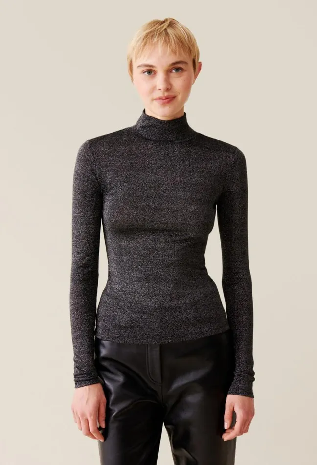 Claudie Pierlot Sparkly Turtleneck Jersey Top Clothes Knitwear And Cardigans