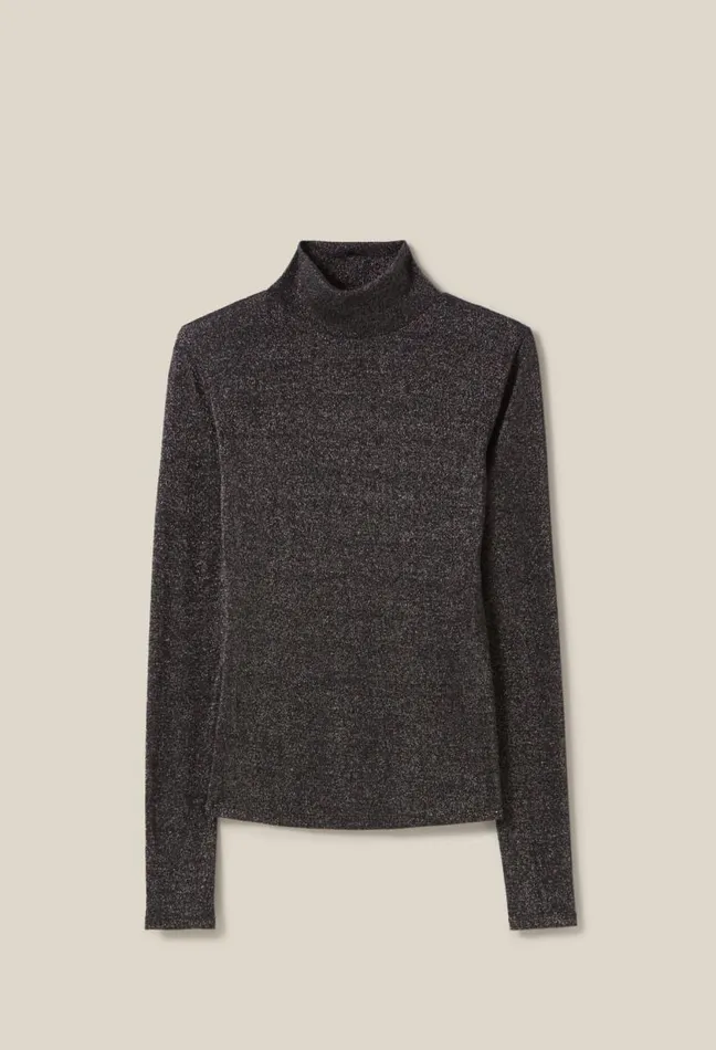 Claudie Pierlot Sparkly Turtleneck Jersey Top Clothes Knitwear And Cardigans