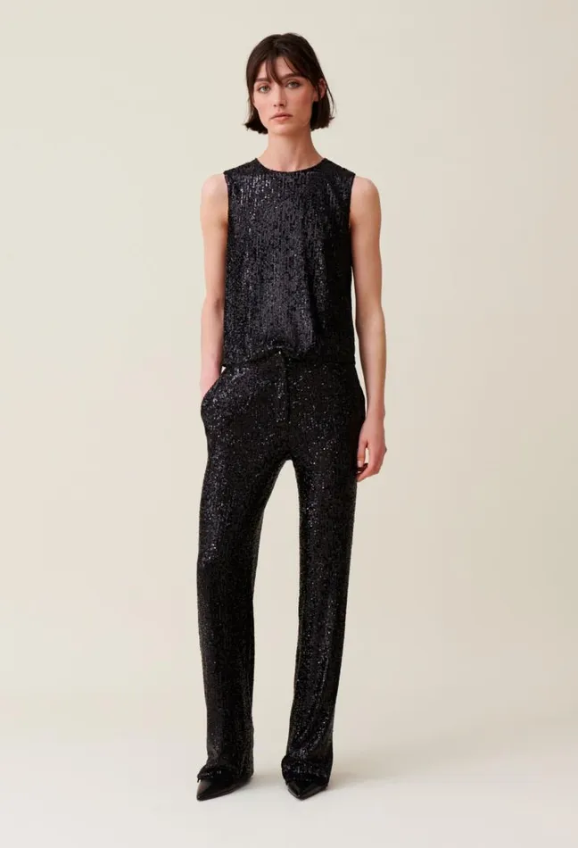 Claudie Pierlot Straightleg Black Sequin Trousers Clothes Jeans And Trousers
