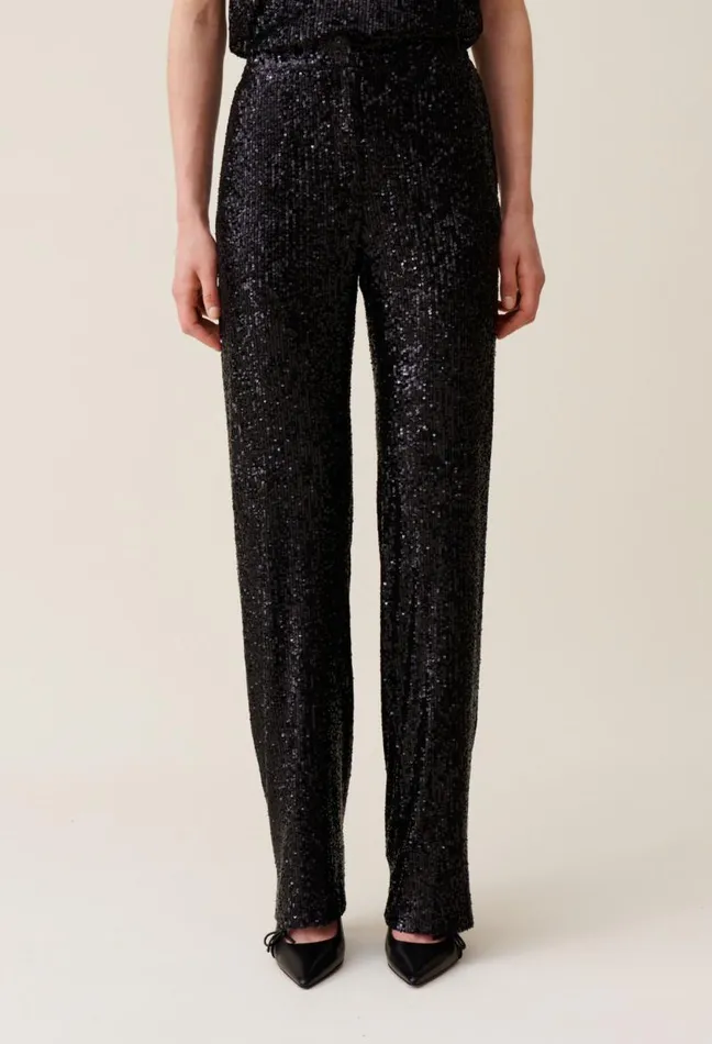 Claudie Pierlot Straightleg Black Sequin Trousers Clothes Jeans And Trousers