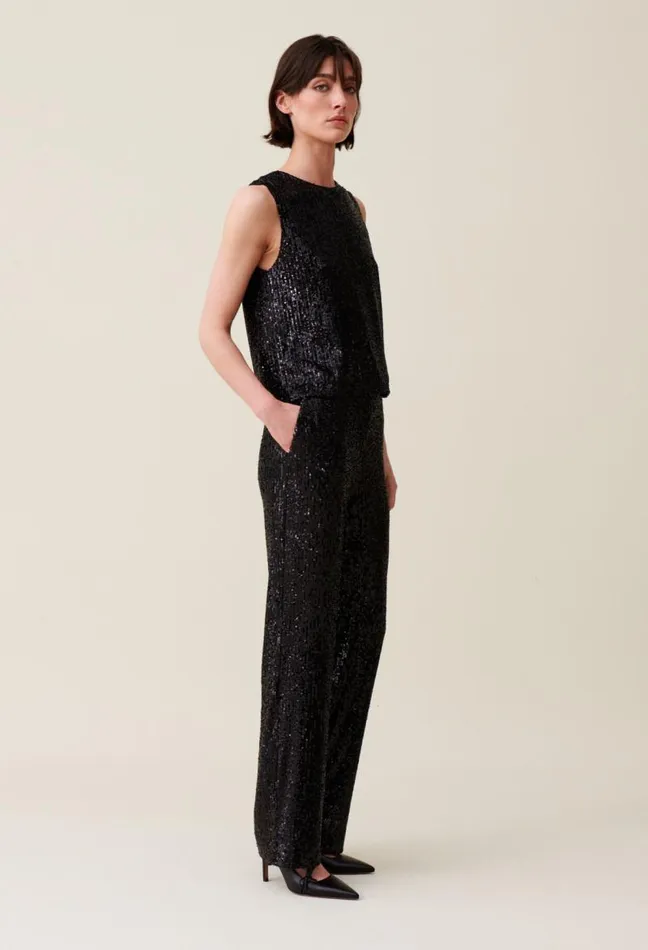 Claudie Pierlot Straightleg Black Sequin Trousers Clothes Jeans And Trousers