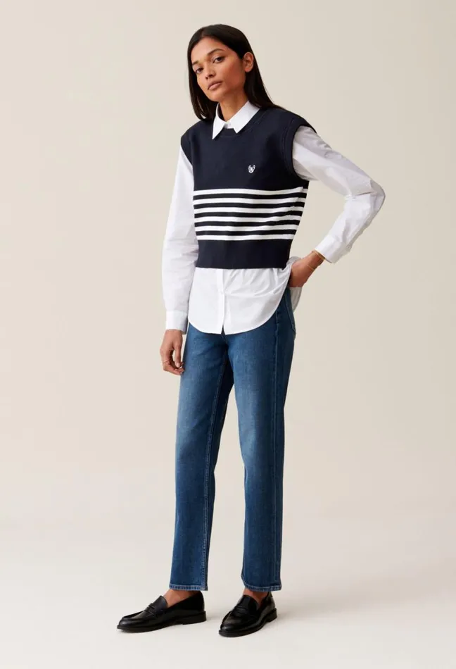 Claudie Pierlot Striped Toto Sleeveless Top Clothes Knitwear And Cardigans