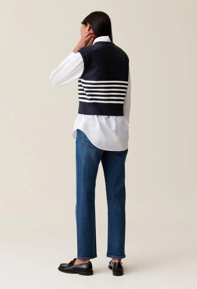 Claudie Pierlot Striped Toto Sleeveless Top Clothes Knitwear And Cardigans