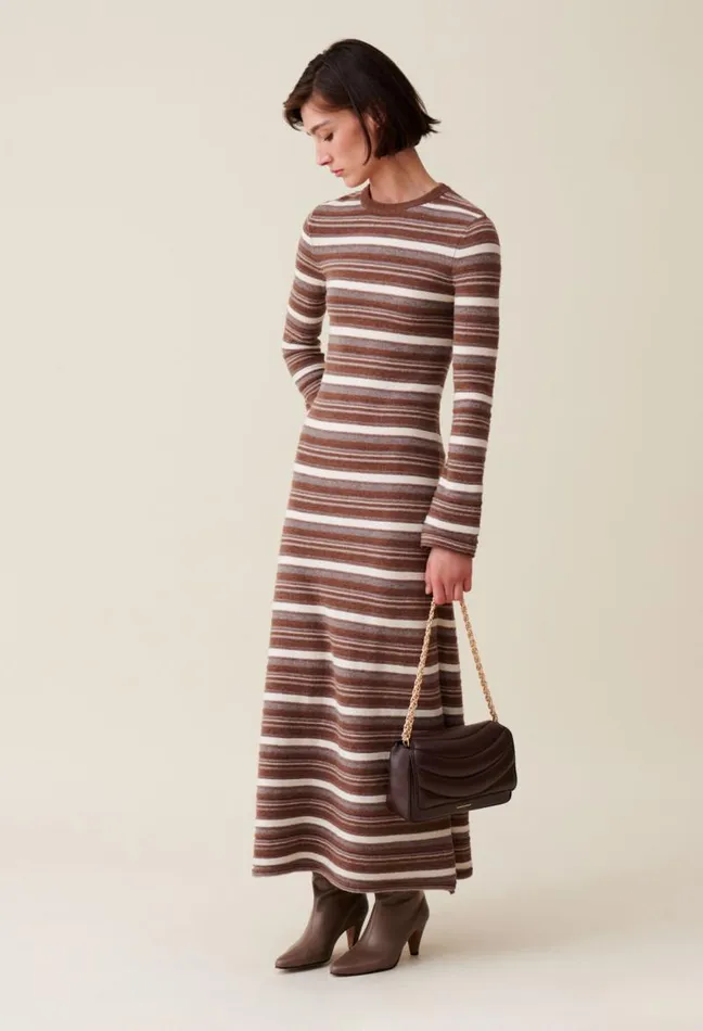 Claudie Pierlot Striped Wool Dress Clothes Dresses