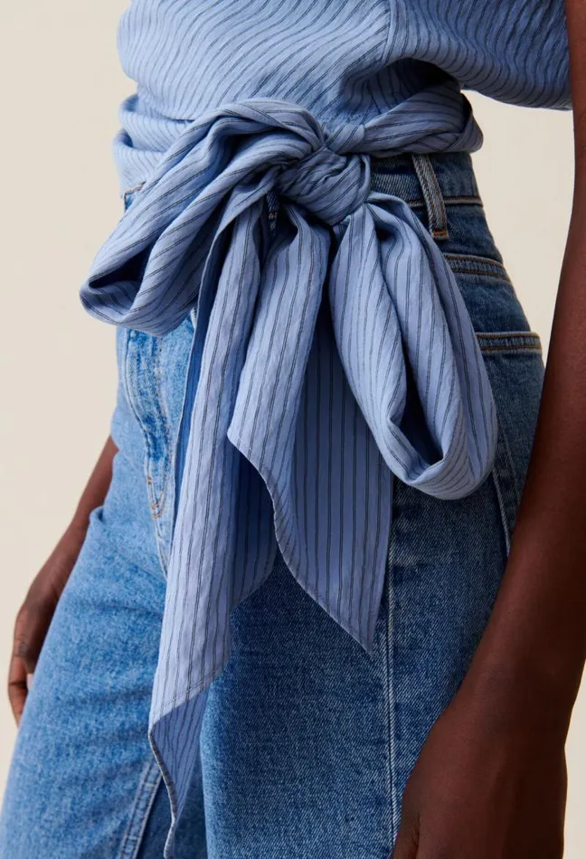 Claudie Pierlot Striped Wrap Blouse Clothes Tops And Shirts