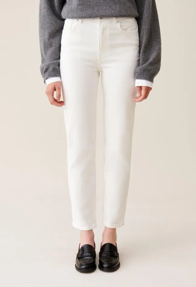 Claudie Pierlot Toto Slim 78 Jeans Ecru Clothes Jeans And Trousers