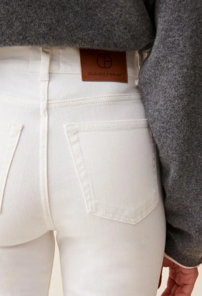 Claudie Pierlot Toto Slim 78 Jeans Ecru Clothes Jeans And Trousers
