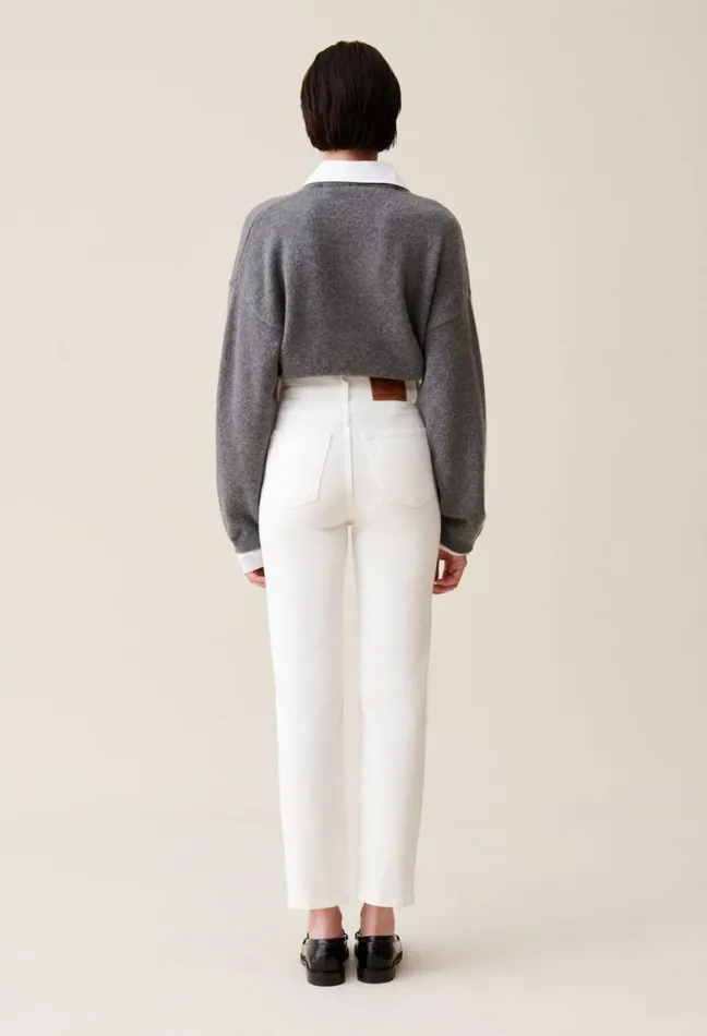 Claudie Pierlot Toto Slim 78 Jeans Ecru Clothes Jeans And Trousers