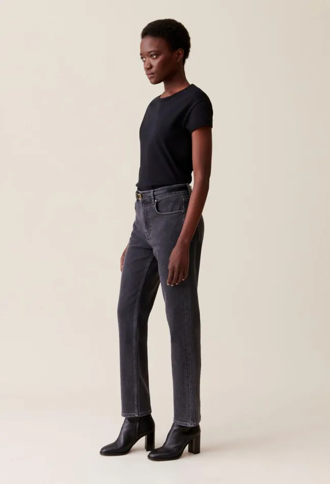 Claudie Pierlot Toto Slim Jeans Charcoal Grey Clothes Jeans And Trousers
